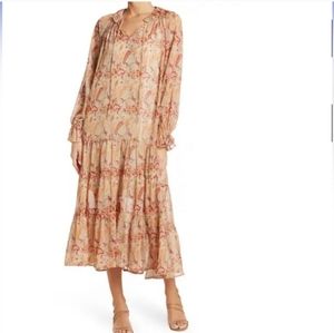 MELLODAY Long Sleeve Printed Maxi Dress